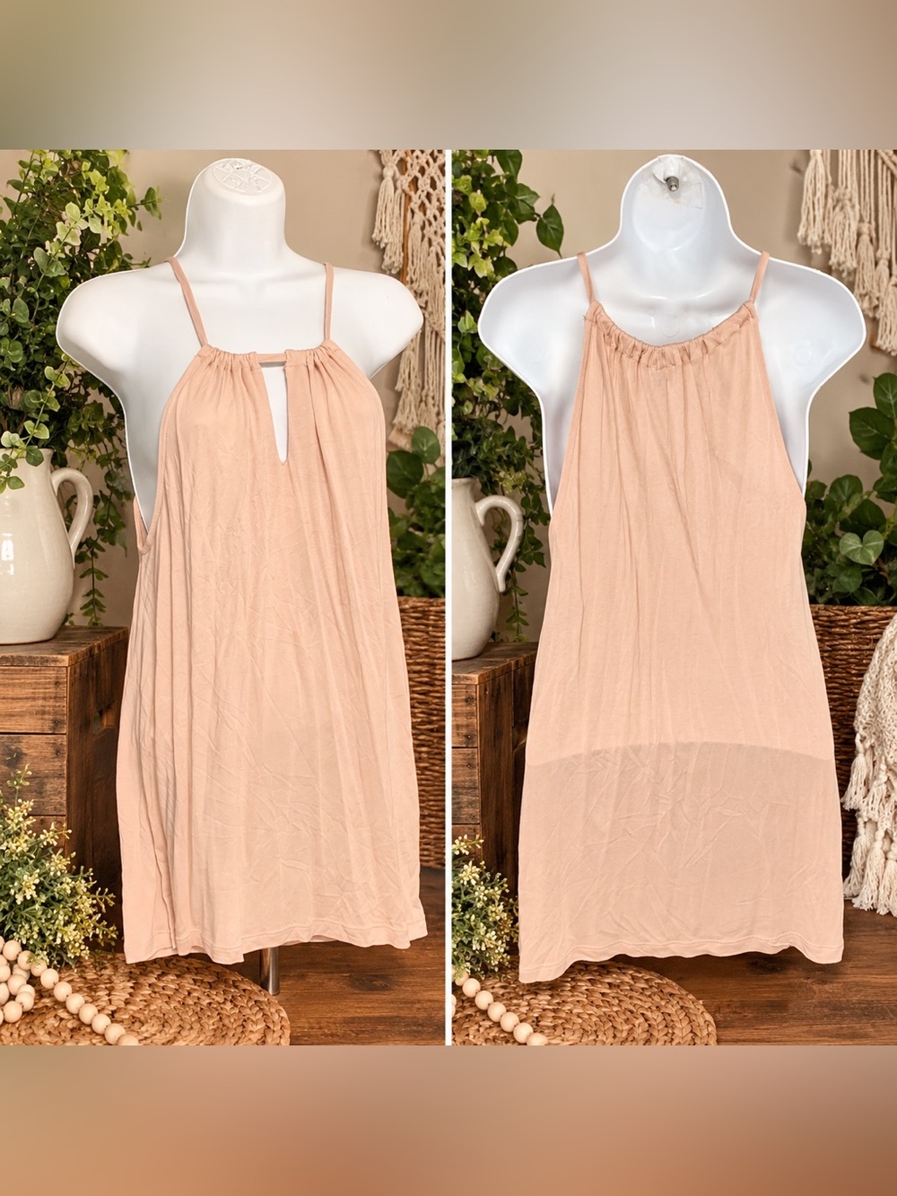 LASCANA Women’s Blush Pink Keyhole Tank Top – Size US (4/6) – NWT